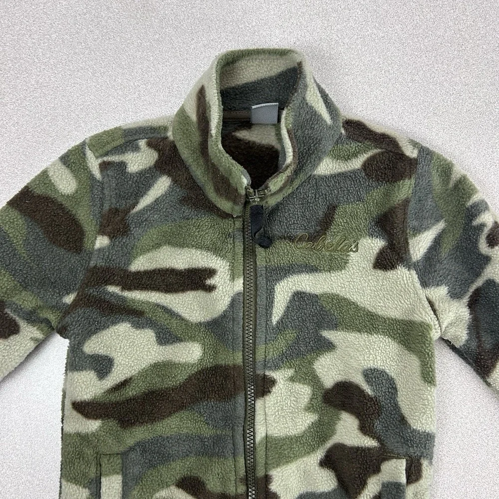 Cabela's Fleece Sweatshirt‎ Full Zip Green Camo Size 2T Unisex